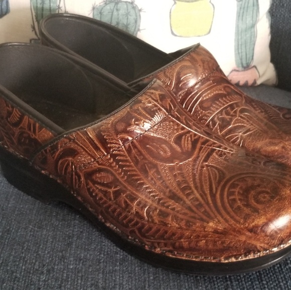Dansko Shoes - Dansko Clogs 40 Cognac Brown Leather sz 9 9.5 Boho